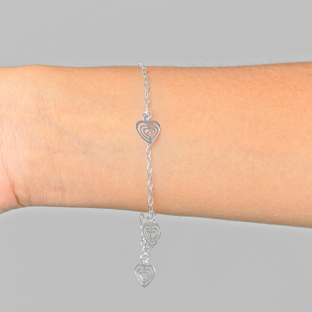 Pulseira Corações vazados